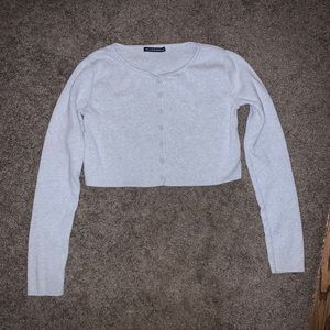 Grey Cropped Cardigan